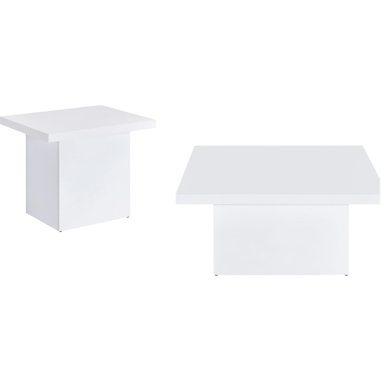 Coaster Furniture Devar 710898-S2 2-piece Square Coffee End Table Set - White High Gloss IMAGE 1