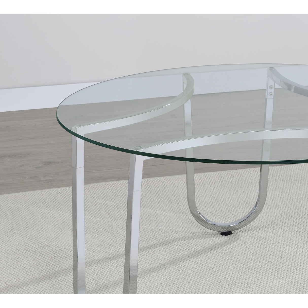 Coaster Furniture Beller 710908-S2 2-piece Round Tempered Glass Top Coffee Table Set - Chrome IMAGE 8