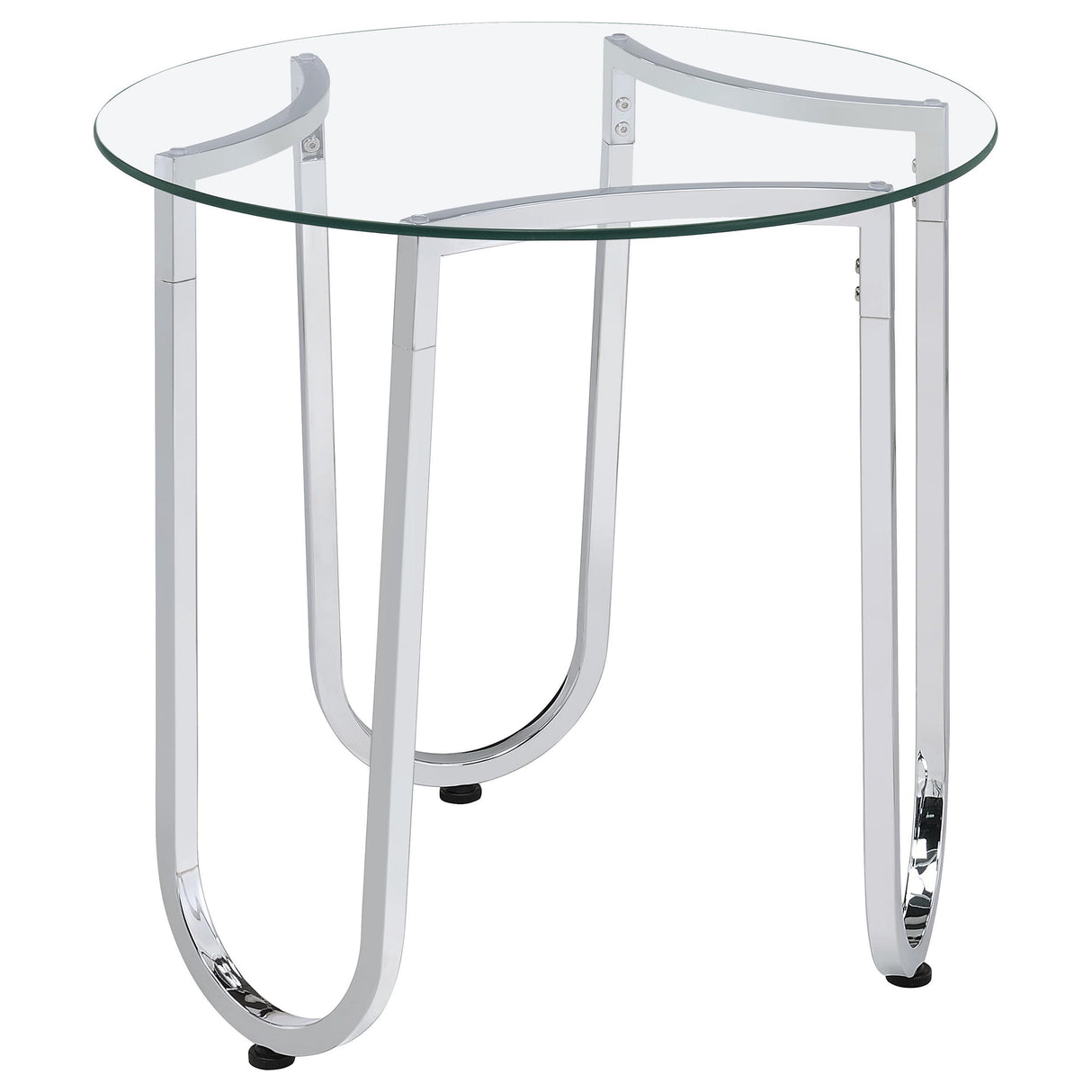 Coaster Furniture Beller 710908-S3 3-piece Round Tempered Glass Top Coffee Table Set - Chrome IMAGE 9