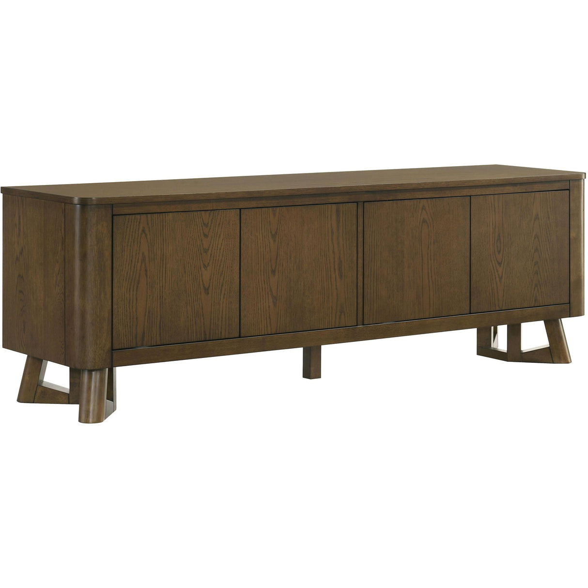 Coaster Furniture Trotter 720133 71-inch 4-Door Wood TV Stand Media Console - Brown IMAGE 1