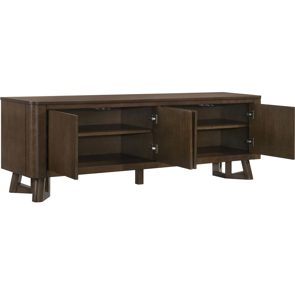 Coaster Furniture Trotter 720133 71-inch 4-Door Wood TV Stand Media Console - Brown IMAGE 3