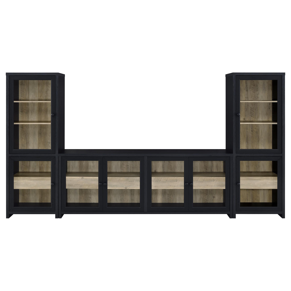 Coaster Furniture Denison 720223-SET 3-piece Entertainment Center 79-inch TV Stand - Black IMAGE 1