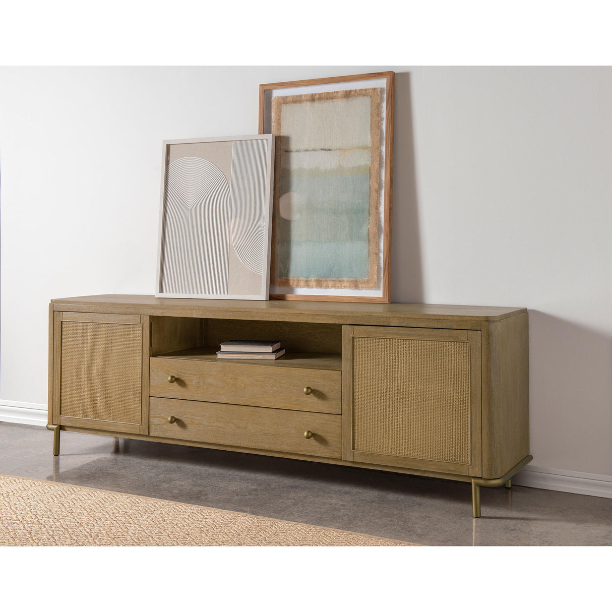 Coaster Furniture Arini 720253 Rattan Cane 2-door TV Stand Media Console - Sand Wash IMAGE 11