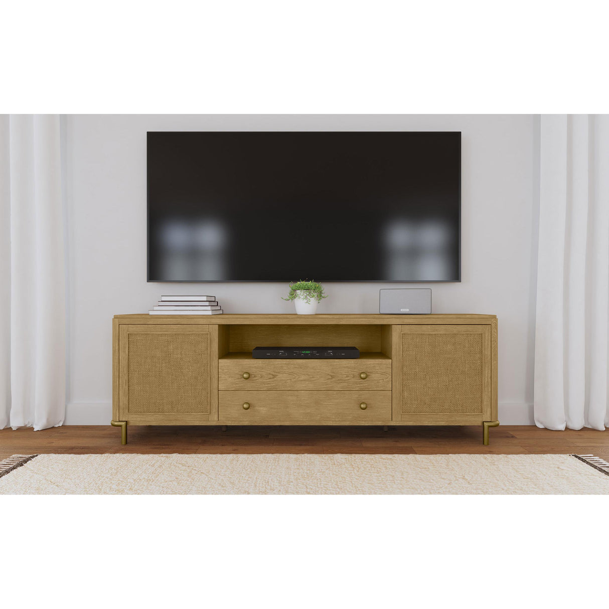 Coaster Furniture Arini 720253 Rattan Cane 2-door TV Stand Media Console - Sand Wash IMAGE 14