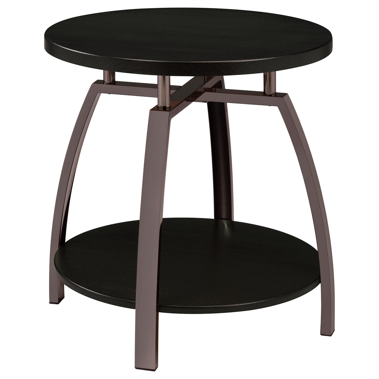Coaster Furniture Dacre 722208-S3 3-piece Round Coffee and End Table Set - Dark Charcoal IMAGE 2