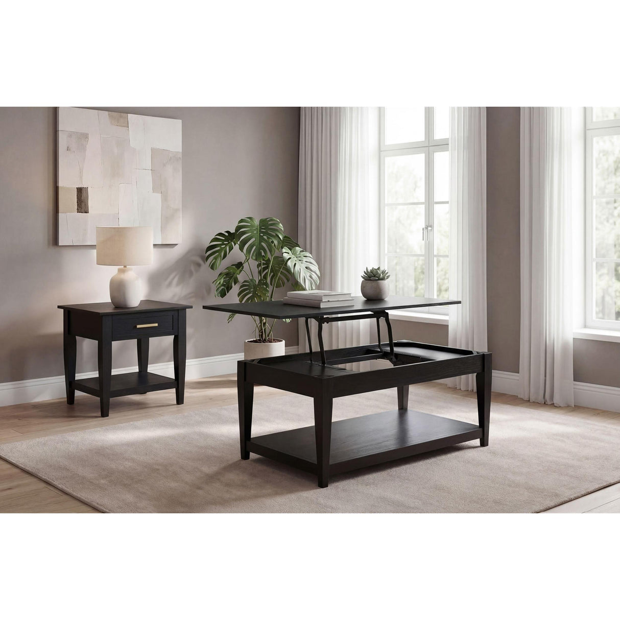 Coaster Furniture Lindenton 722727 1-drawer Wood Occasional End Table - Black IMAGE 14
