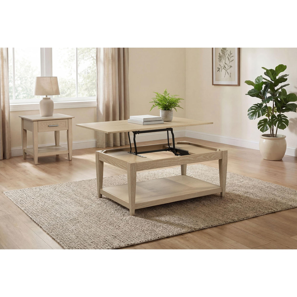 Coaster Furniture Lindenton 722757 1-drawer Wood Occasional End Table - Blonde IMAGE 14
