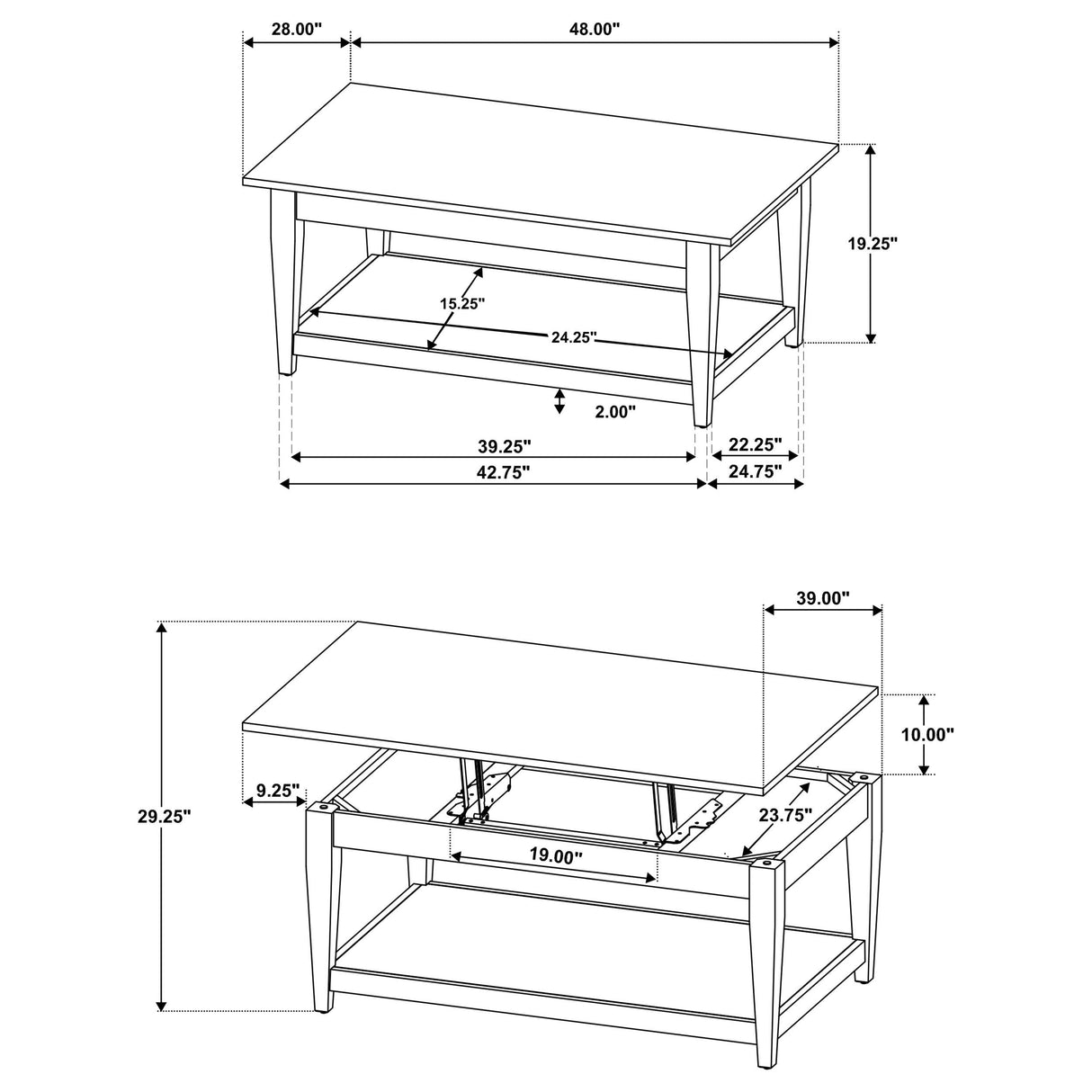Coaster Furniture Lindenton 722758-S3 3-piece Wood Lift-Top Coffee and End Table Set - Blonde IMAGE 15