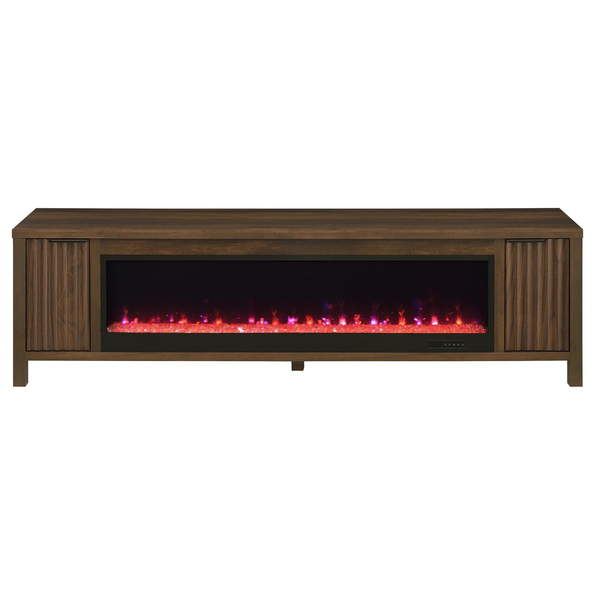 Coaster Furniture Carey 722823 79-inch TV Stand Fireplace Media Console - Dark Pine IMAGE 4