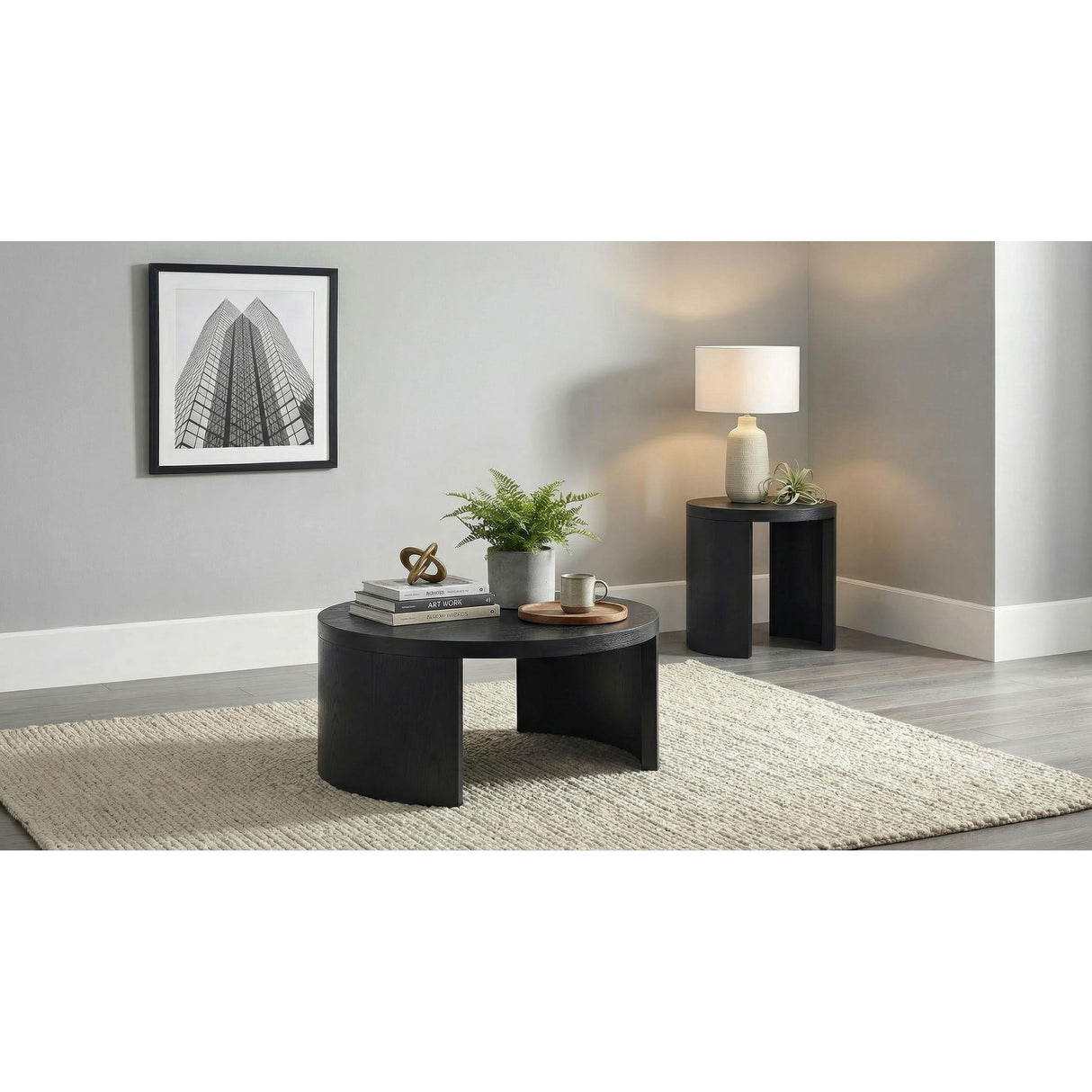 Coaster Furniture Sweeney 722828-S2 2-piece Coffee and End Occasional Table Set - Black IMAGE 2
