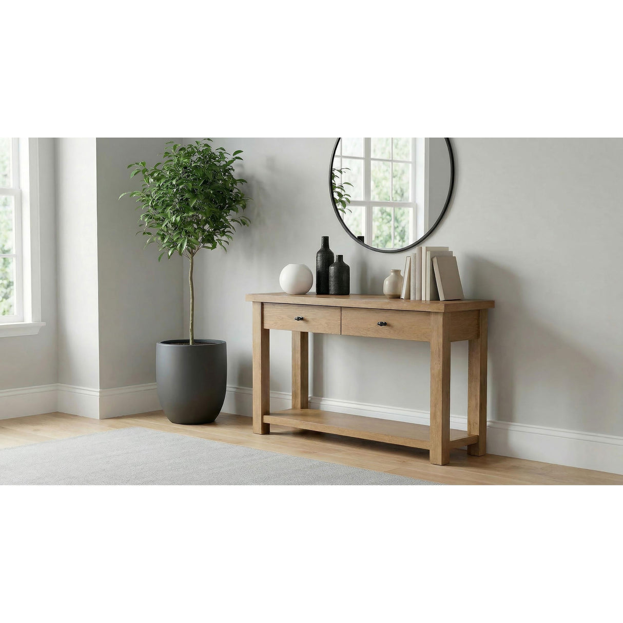 Coaster Furniture Beasley 723329 2-Drawer Wood Console Table - Golden Oak IMAGE 11