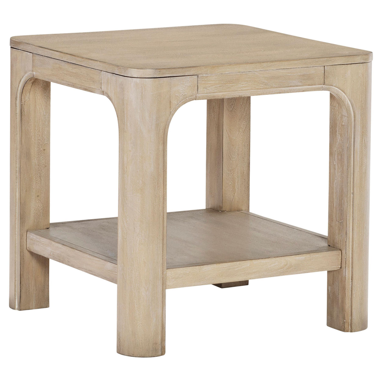 Coaster Furniture Solano 723487 Square Wood End Table with Shelf - Weathered Mango IMAGE 1