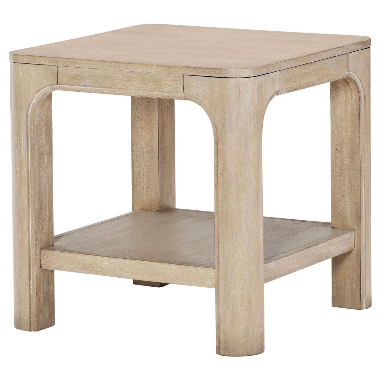 Coaster Furniture Solano 723487 Square Wood End Table with Shelf - Weathered Mango IMAGE 4