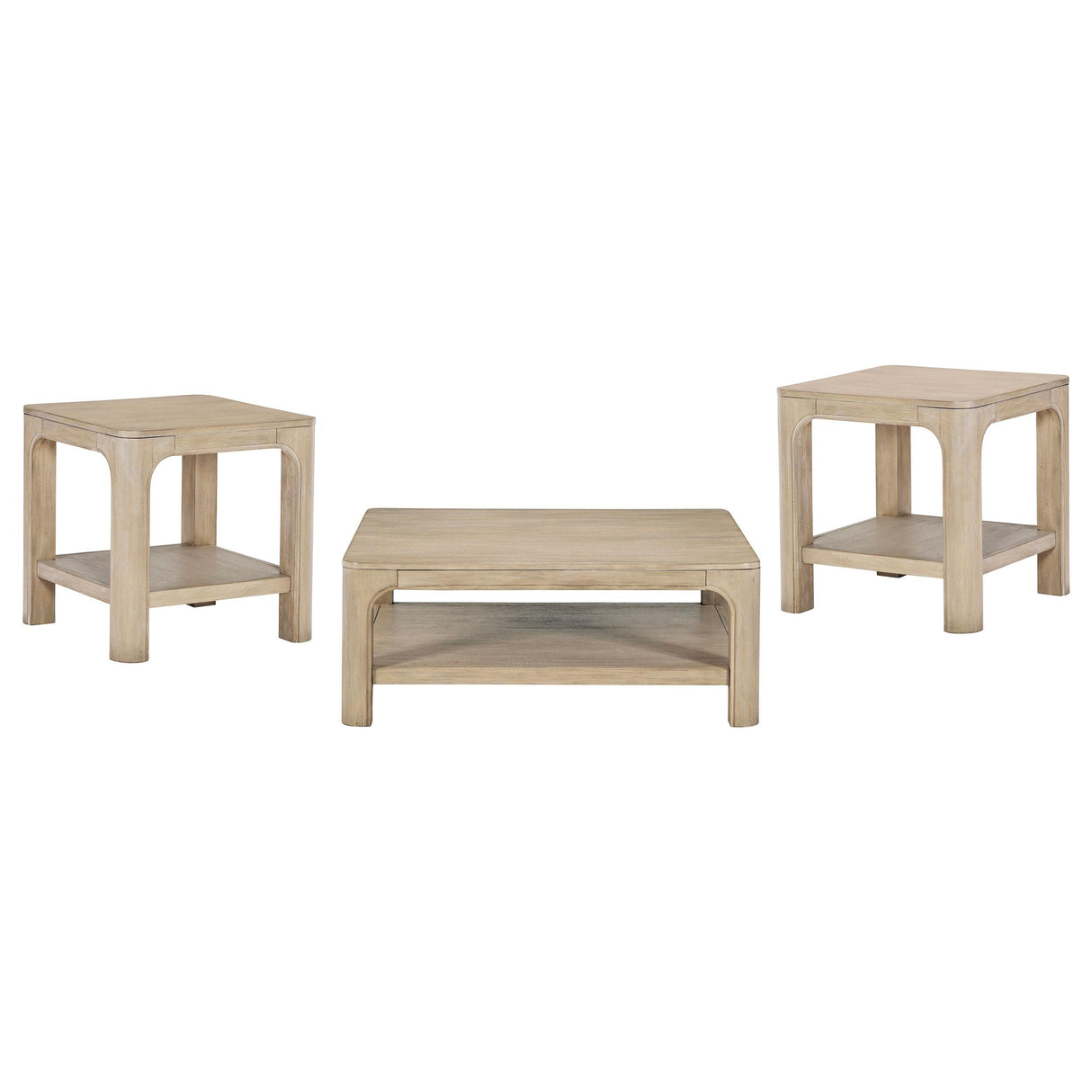 Coaster Furniture Solano 723488-S3 3-piece Square Coffee Table Set - Weathered Mango IMAGE 1