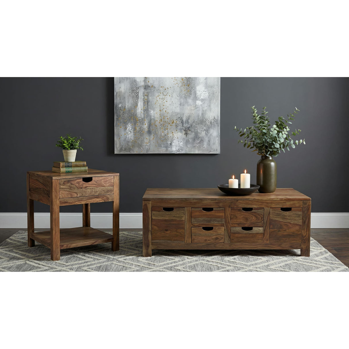 Coaster Furniture Esther 723887 1-drawer Solid Wood End Table - Natural Sheesham IMAGE 5