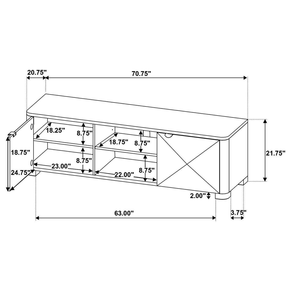 Coaster Furniture Marcelo 736063 71-inch TV Stand Media Console - Coffee IMAGE 14