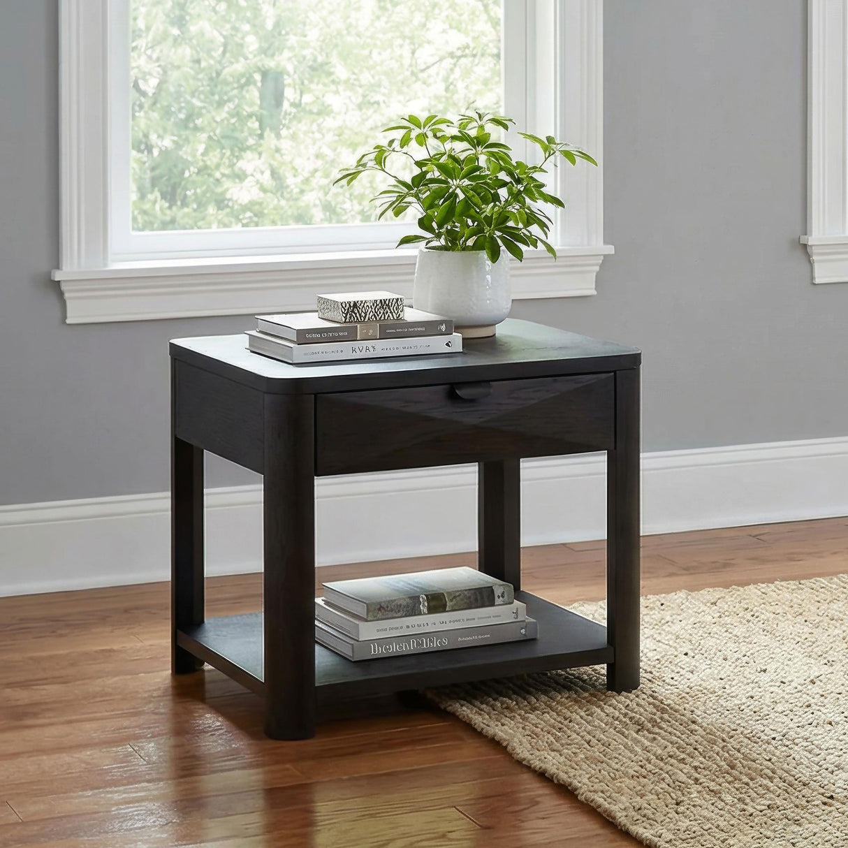 Coaster Furniture Marcelo 736067 Wood End Table with Drawer and Shelf - Coffee IMAGE 6
