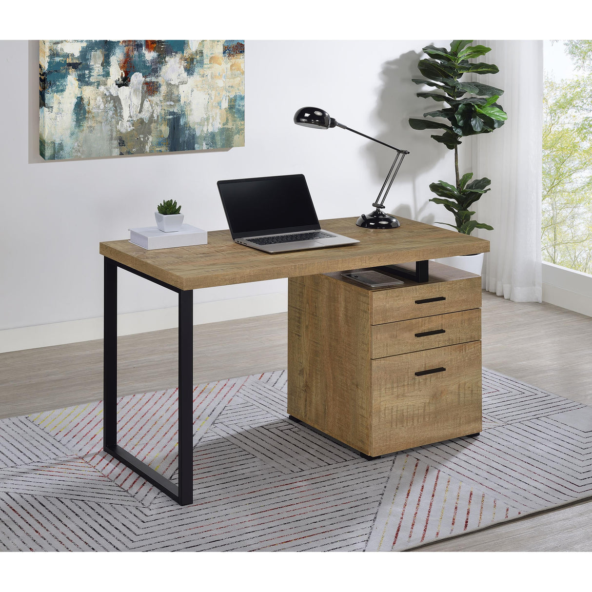 Coaster Furniture Brennan 800787 47-inch 3-drawer Office Computer Desk - Mango IMAGE 2