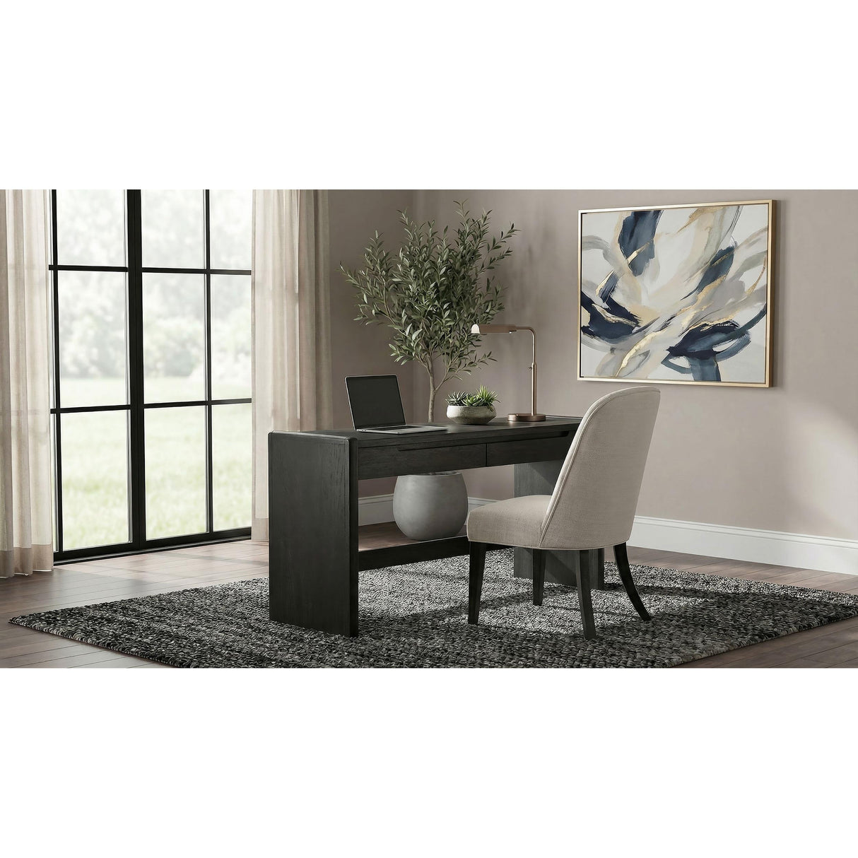 Coaster Furniture Leandro 800790 2-drawer Home Office Writing Desk - Burnished Black IMAGE 12