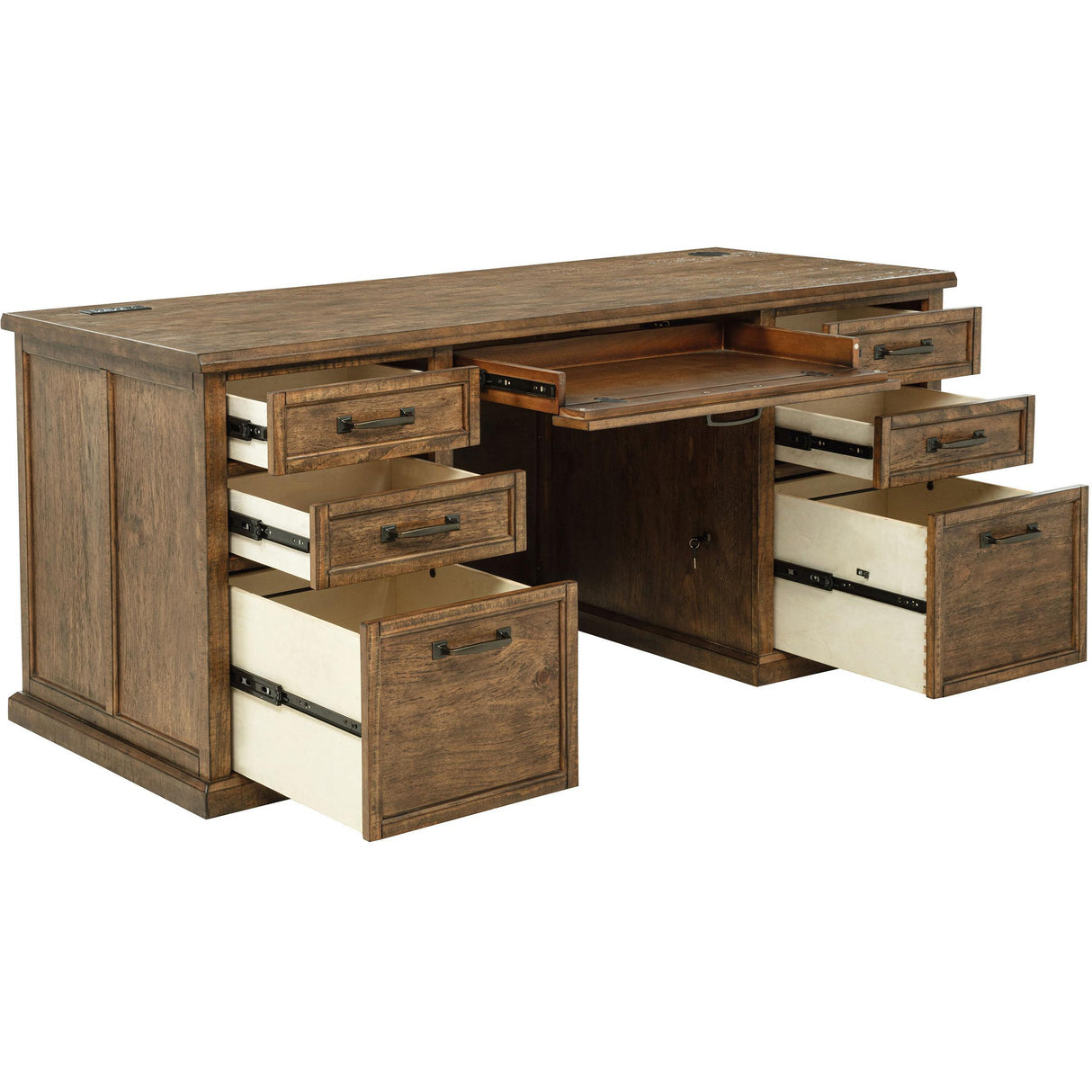 Coaster Furniture Altidore 800795 68-inch 7-drawer Executive Home Office Desk - Distressed Brown IMAGE 4