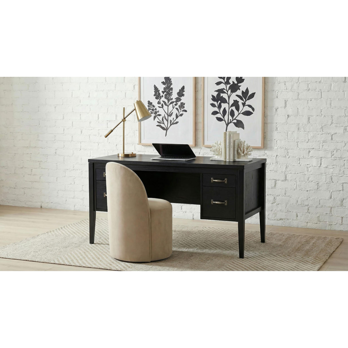 Coaster Furniture Graham 800866 54-inch 4-drawer Double Pedestal Lift Top Computer Desk - Black IMAGE 4