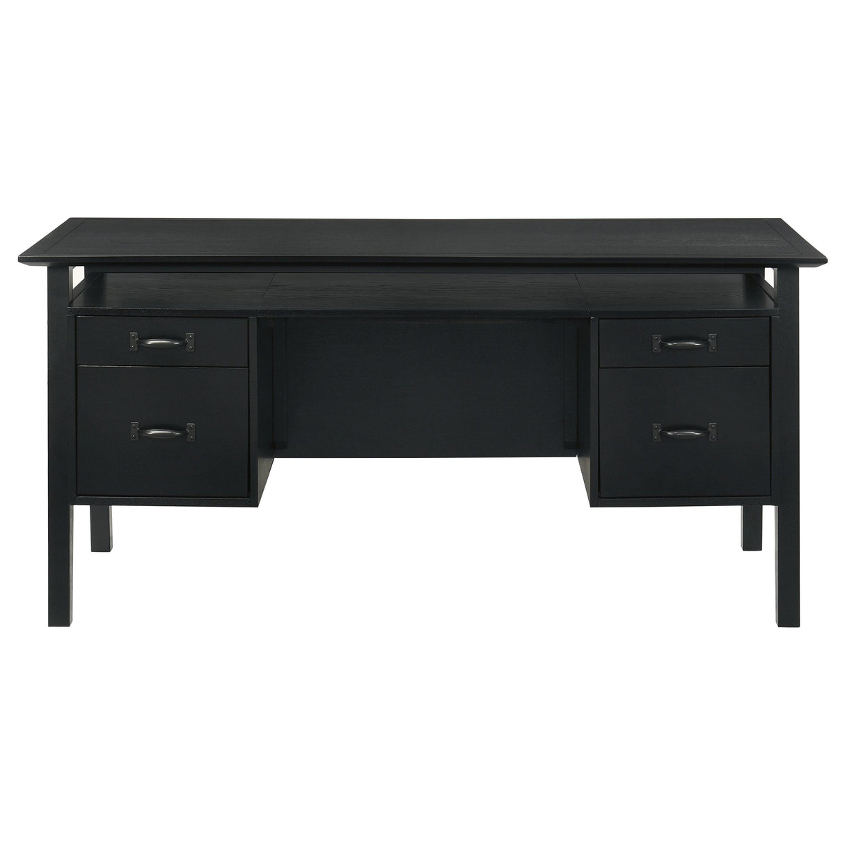 Coaster Furniture Goodson 801586 64-inch 4-Drawer Double Pedestal Computer Desk - Black IMAGE 2