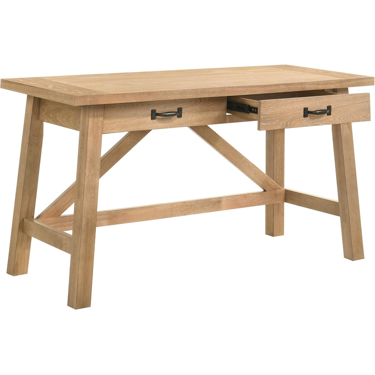 Coaster Furniture Fabian 801605 54-inch 2-drawer Computer Writing Desk - Distressed Light Brown IMAGE 4