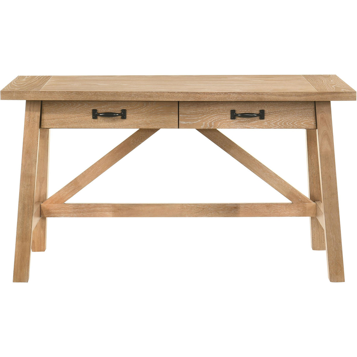 Coaster Furniture Fabian 801605 54-inch 2-drawer Computer Writing Desk - Distressed Light Brown IMAGE 5