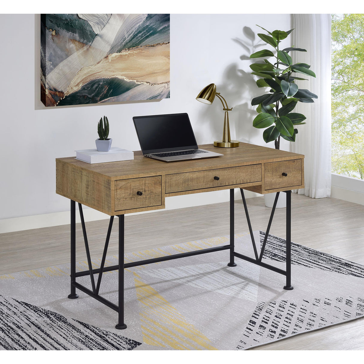 Coaster Furniture Analiese 802001 47-inch 3-drawer Writing Desk - Mango IMAGE 4