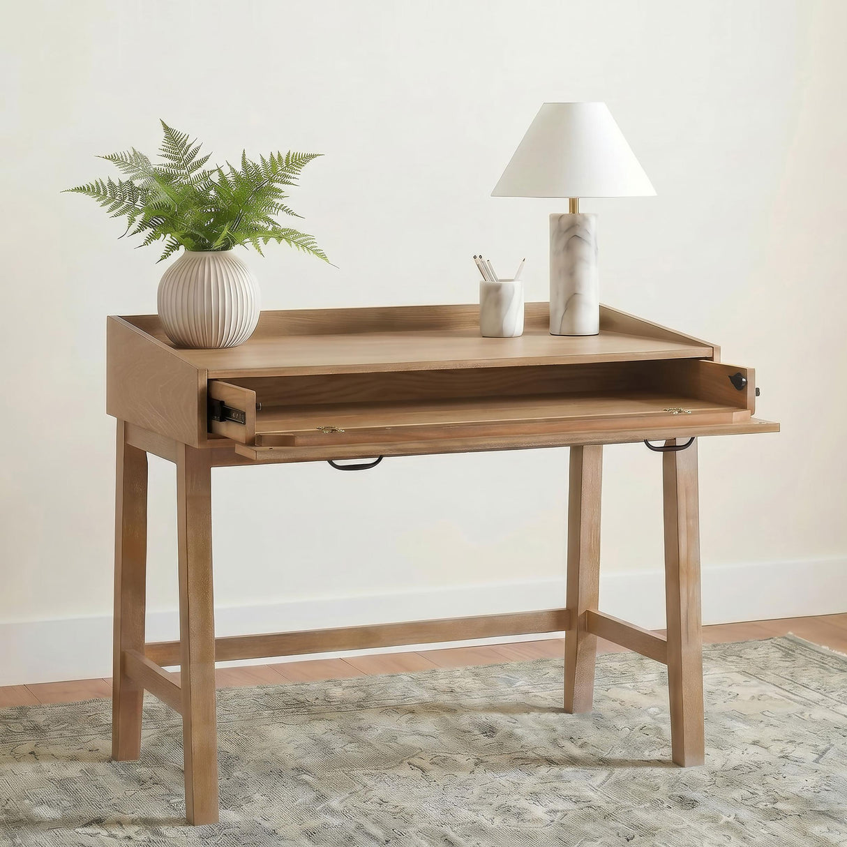 Coaster Furniture Fabian 802041 38-inch Computer Desk with Keyboard Drawer - Distressed Light Brown IMAGE 3