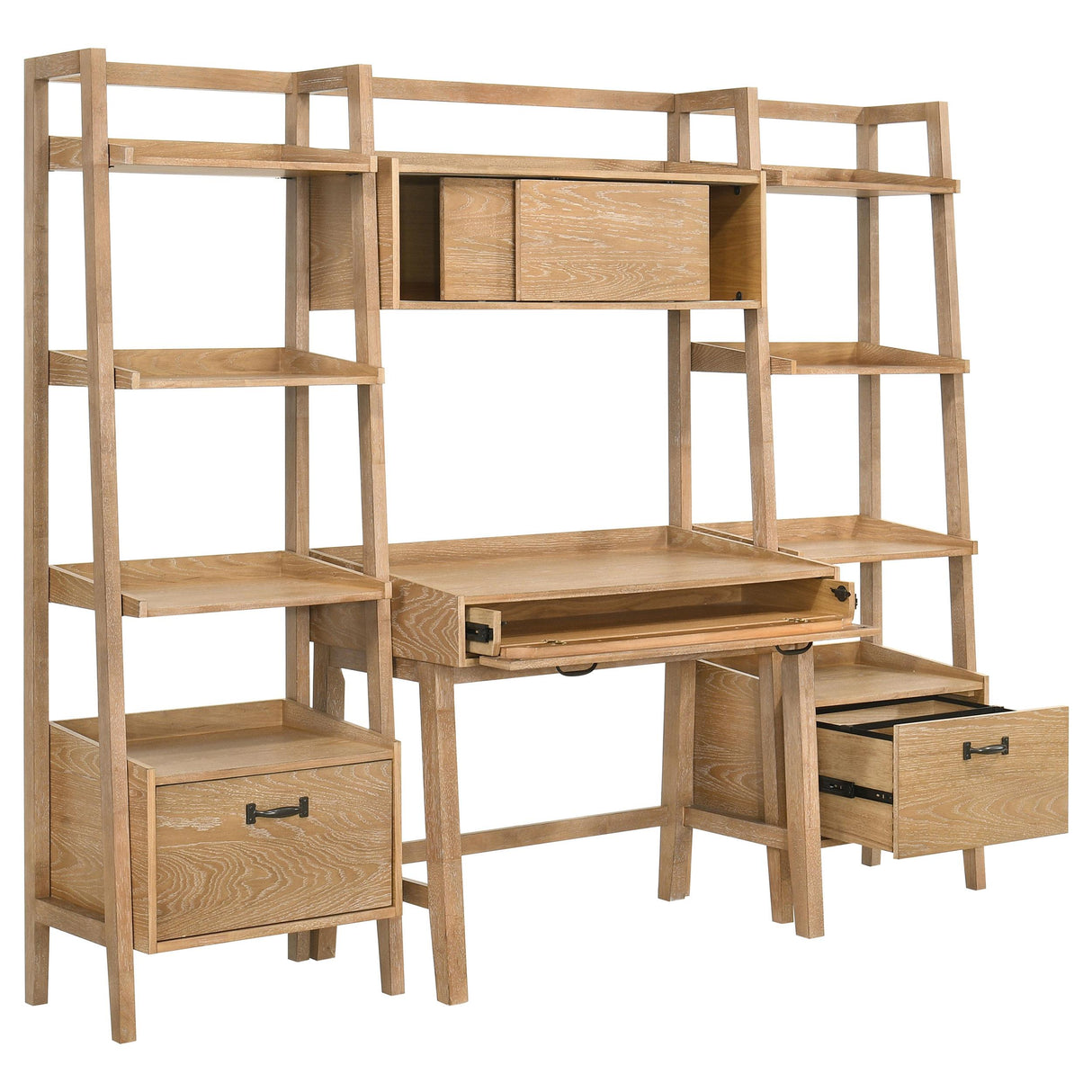 Coaster Furniture Fabian 802041-SET 4-piece Computer Desk and Bookshelf Set - Distressed Light Brown IMAGE 10