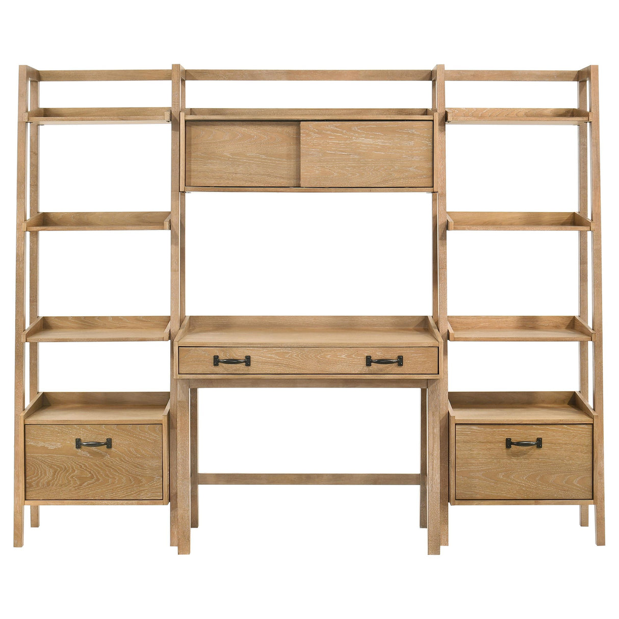 Coaster Furniture Fabian 802041-SET 4-piece Computer Desk and Bookshelf Set - Distressed Light Brown IMAGE 3