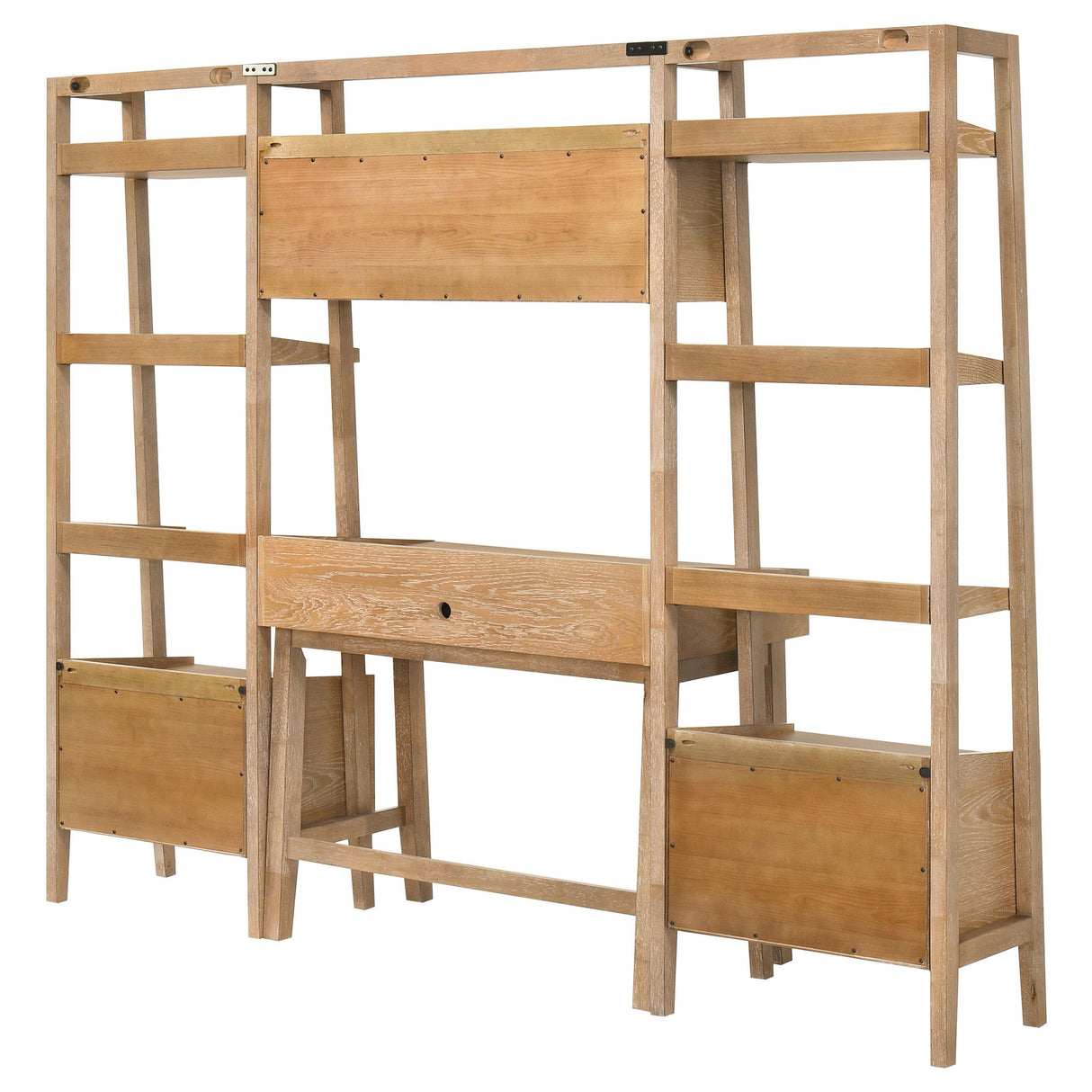 Coaster Furniture Fabian 802041-SET 4-piece Computer Desk and Bookshelf Set - Distressed Light Brown IMAGE 5