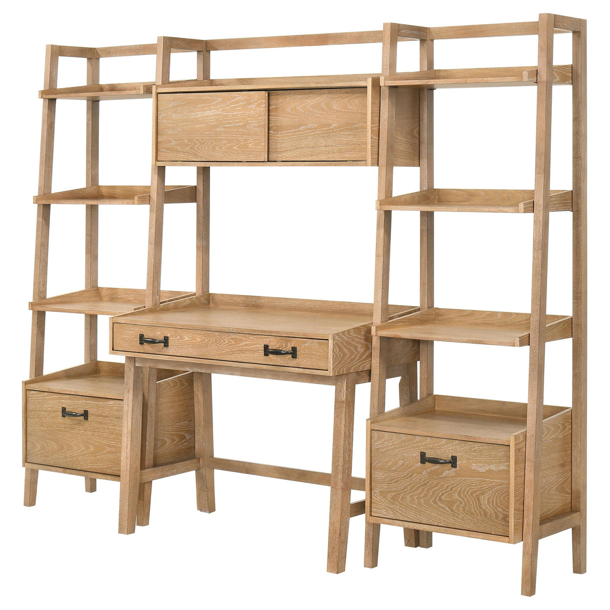 Coaster Furniture Fabian 802041-SET 4-piece Computer Desk and Bookshelf Set - Distressed Light Brown IMAGE 6