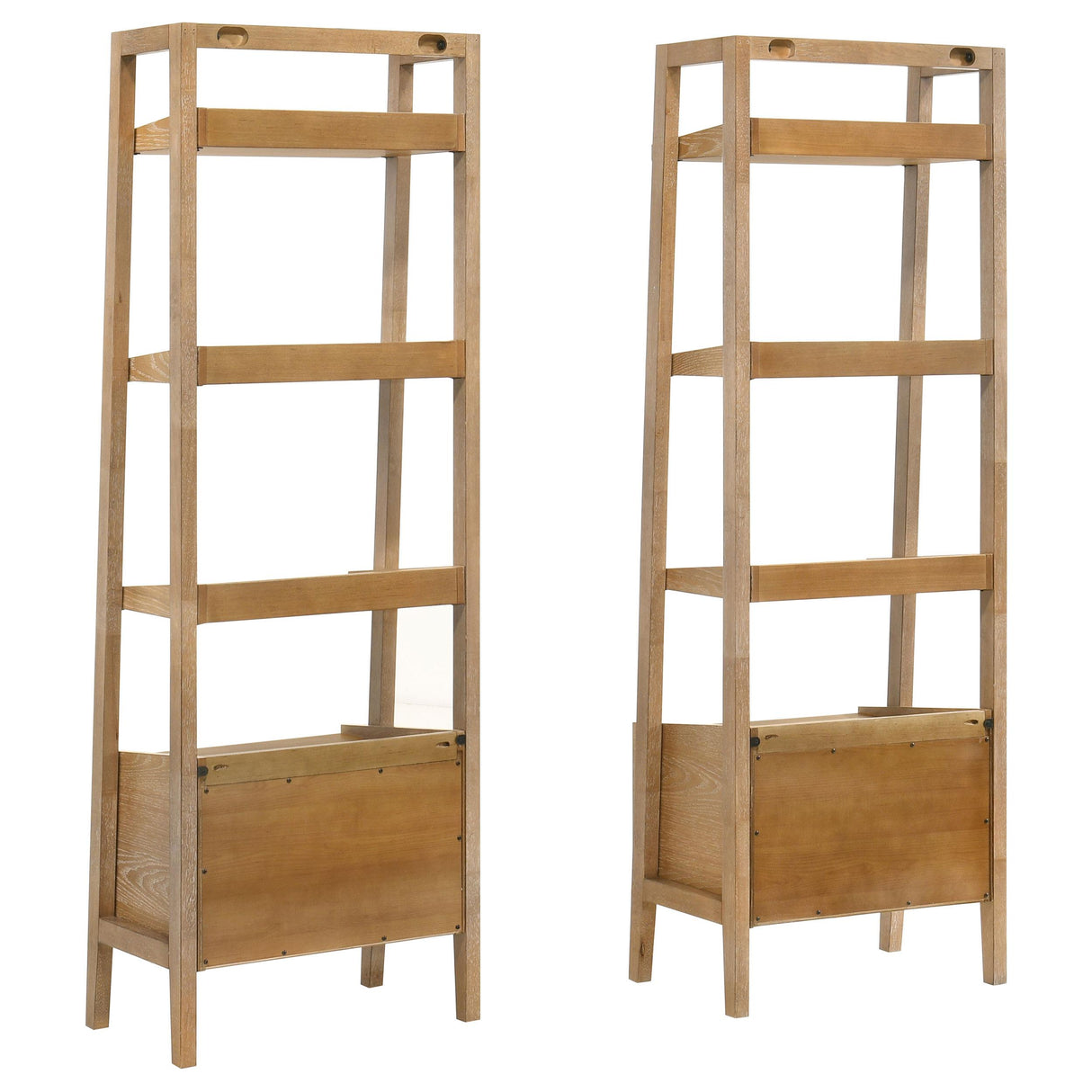 Coaster Furniture Fabian 802043 2-piece 3-shelf Bookshelf with Drawer - Distressed Light Brown IMAGE 3