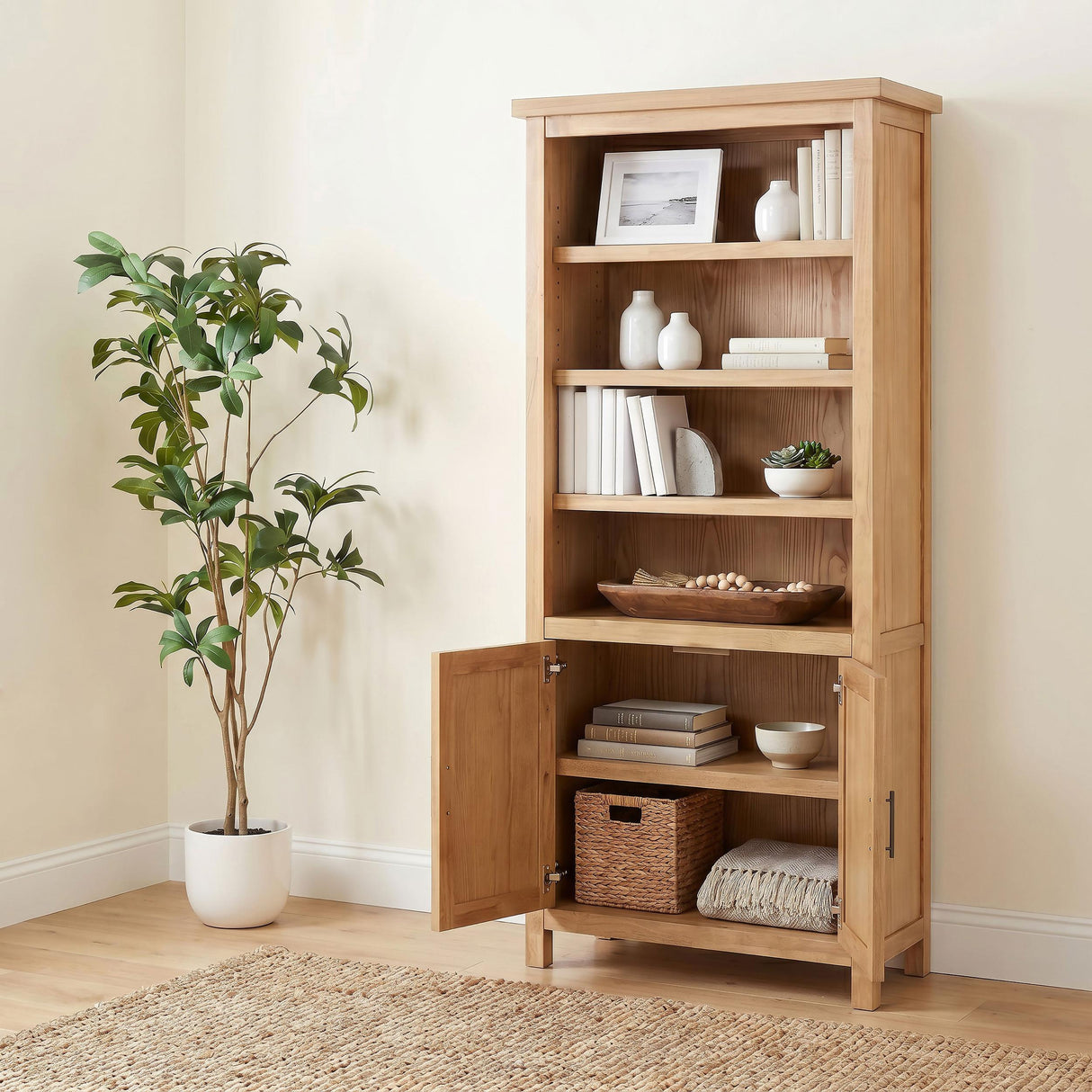 Coaster Furniture Vermes 802063 72-inch 2-door Home Office Cabinet Bookcase - Light Ash IMAGE 2