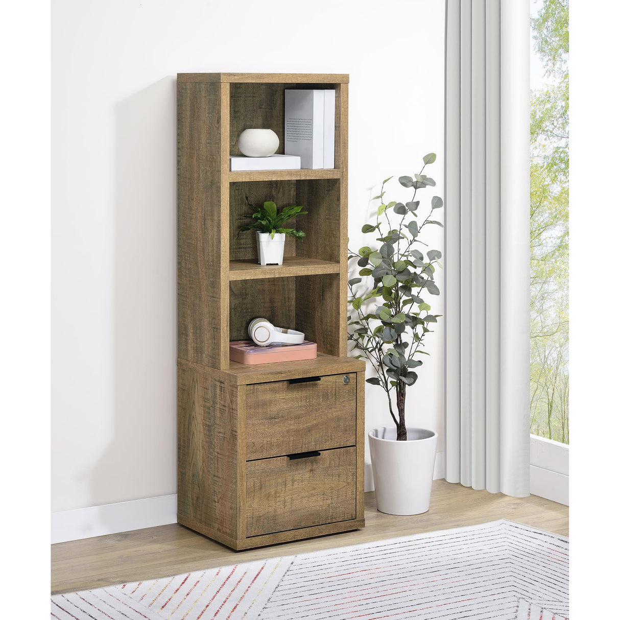 Coaster Furniture Westpark 802693 3-shelf Bookcase USB and Lockable Drawer - Mango IMAGE 10