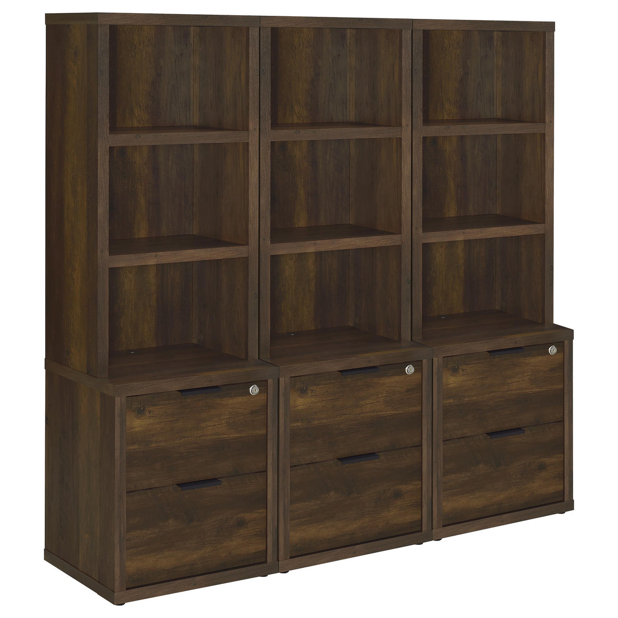 Coaster Furniture Westpark 802713-S3 3-piece Wall Unit Bookcase Set with USB - Dark Pine IMAGE 6