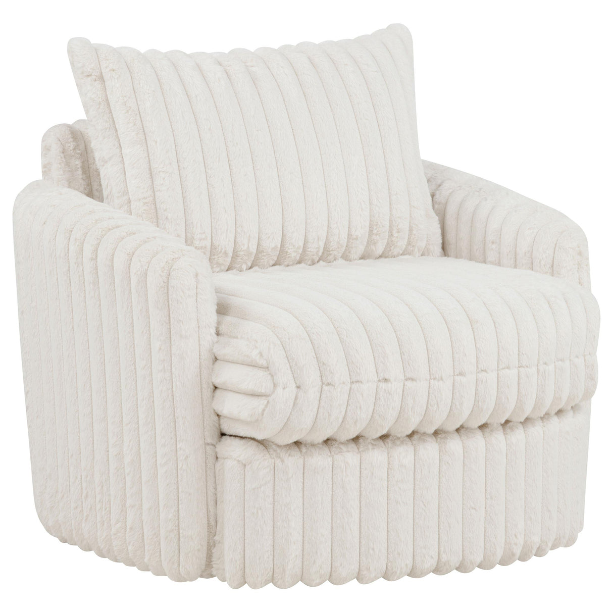 Coaster Furniture Sarco 902541 Corduroy Upholstered Swivel Accent Arm Chair - Ivory IMAGE 2