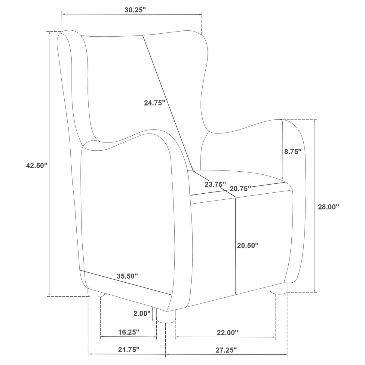 Coaster Furniture Thornton 903175 Faux Fur Upholstered Wingback Lounge Accent Chair - Ivory IMAGE 11