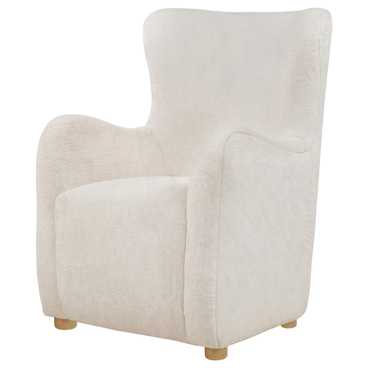 Coaster Furniture Thornton 903175 Faux Fur Upholstered Wingback Lounge Accent Chair - Ivory IMAGE 2