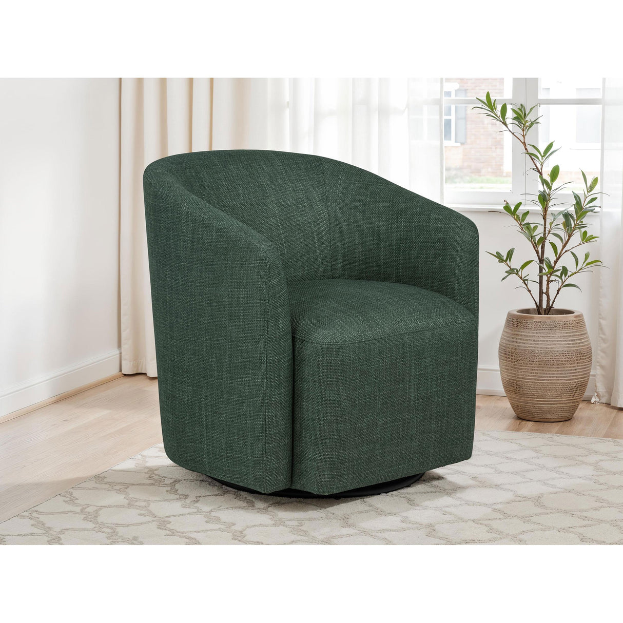 Coaster Furniture Mossbrook 903222 Fabric Upholstered Swivel Accent Chair - Green IMAGE 7