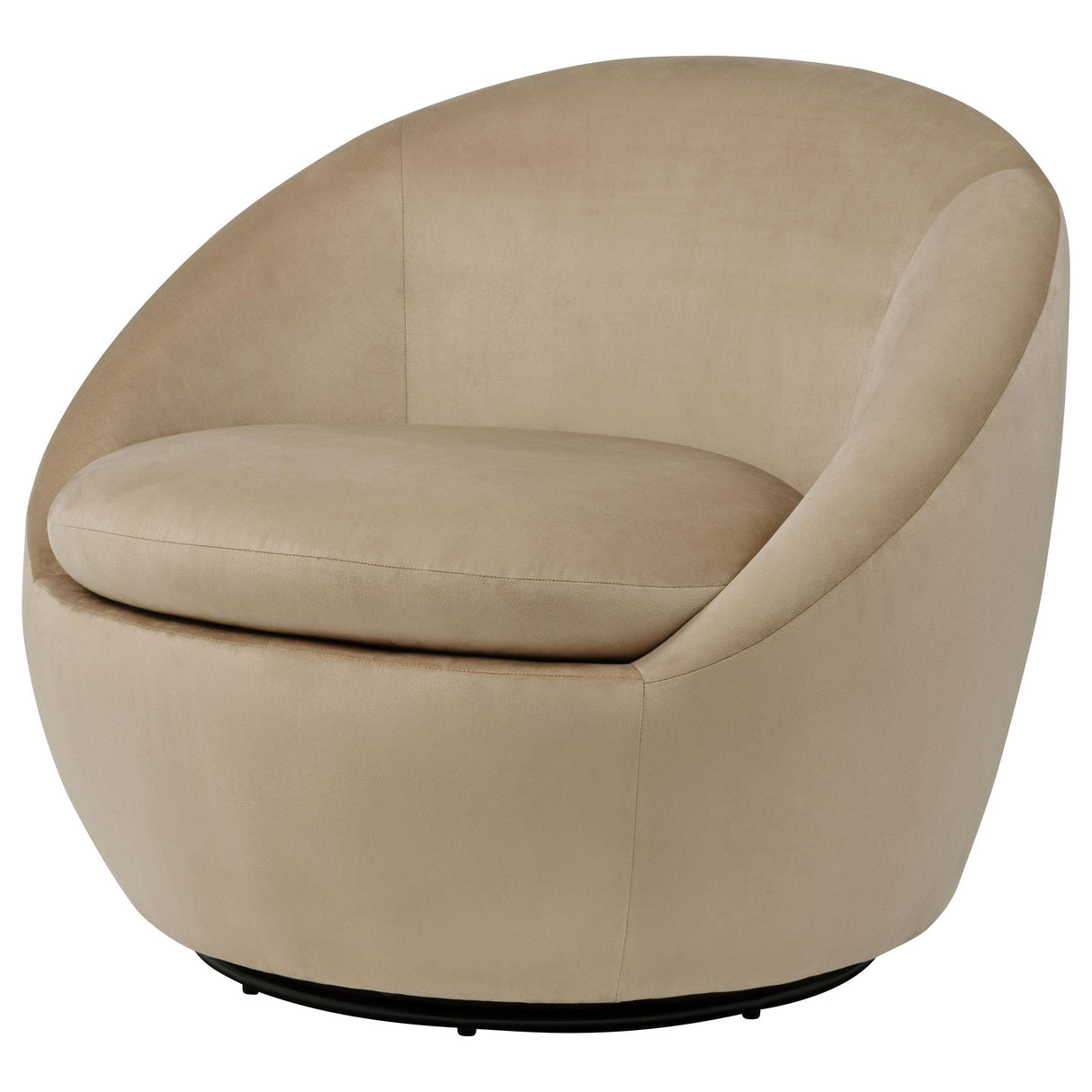 Coaster Furniture Myernick 903228 Velvet Upholstered Swivel Accent Chair - Camel IMAGE 4