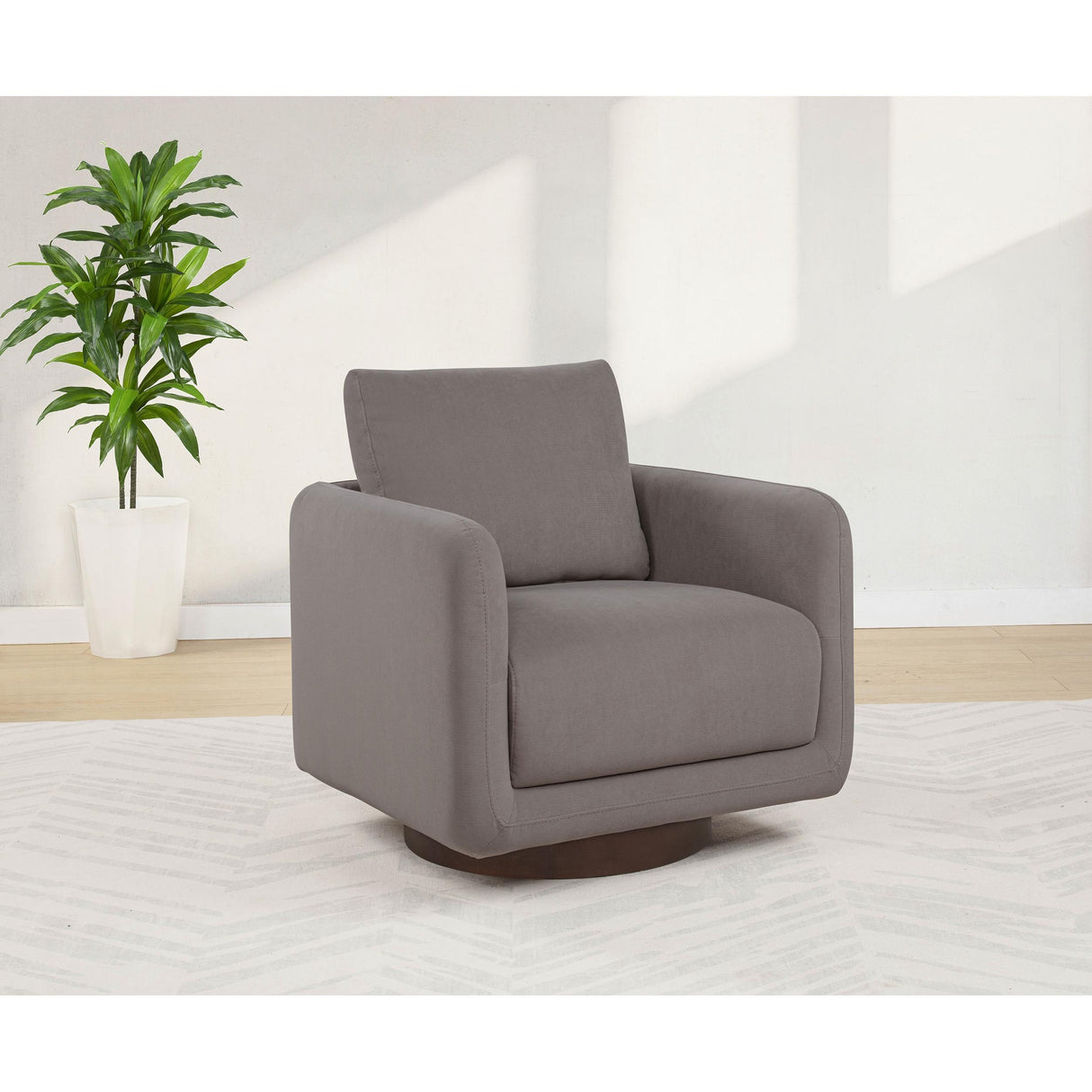 Coaster Furniture Iris 903258 Fabric Upholstered Swivel Accent Chair - Stone IMAGE 2