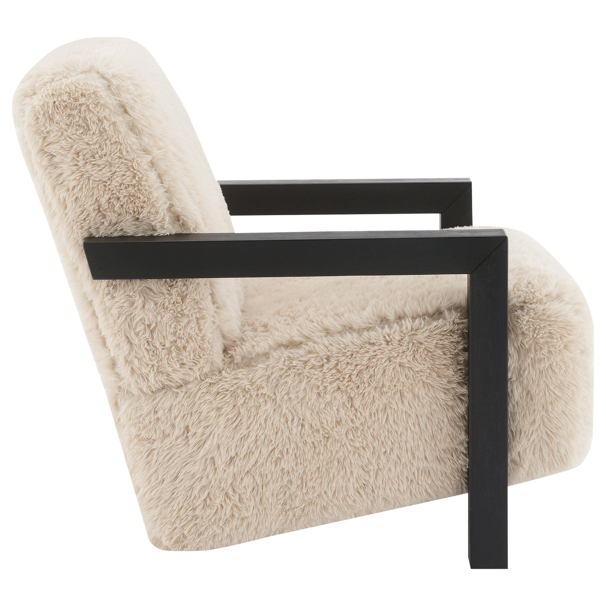 Coaster Furniture Fitzroy 907533 Faux Fur Upholstered Chair Solid Wood Arms - Latte IMAGE 11