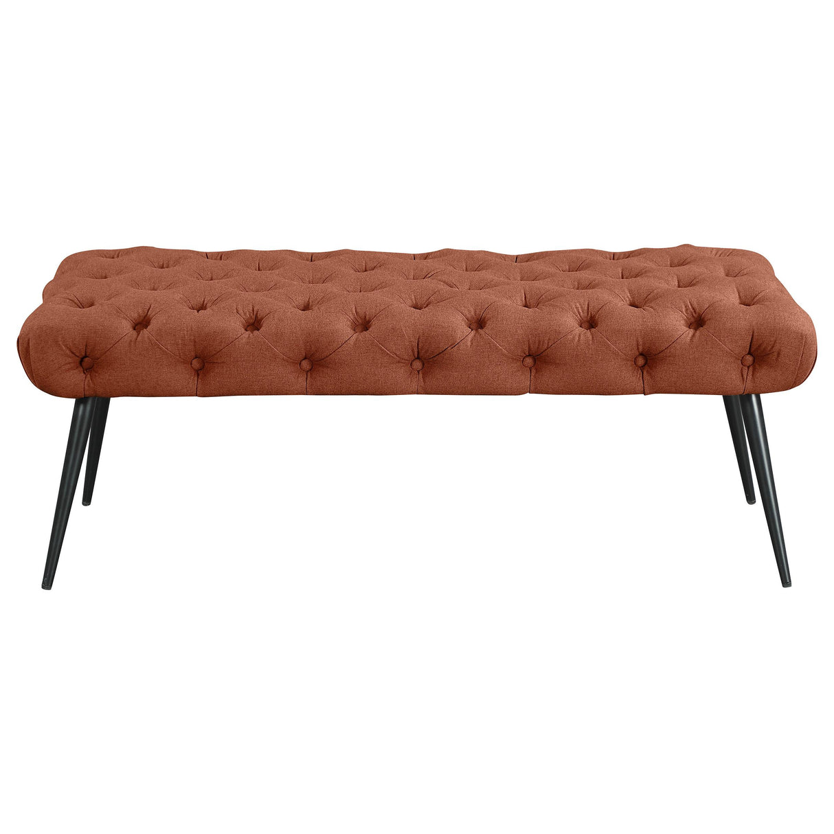 Coaster Furniture Ella 910335 Upholstered Tufted Bench Metal Legs - Rust IMAGE 2