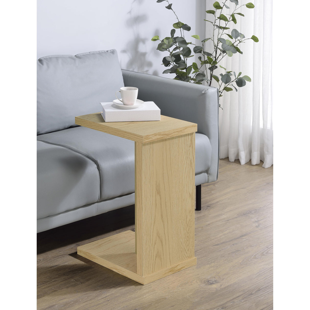 Coaster Furniture Clower 930275 Engineered Wood C-Shaped Sofa Side Table - Light Oak IMAGE 6