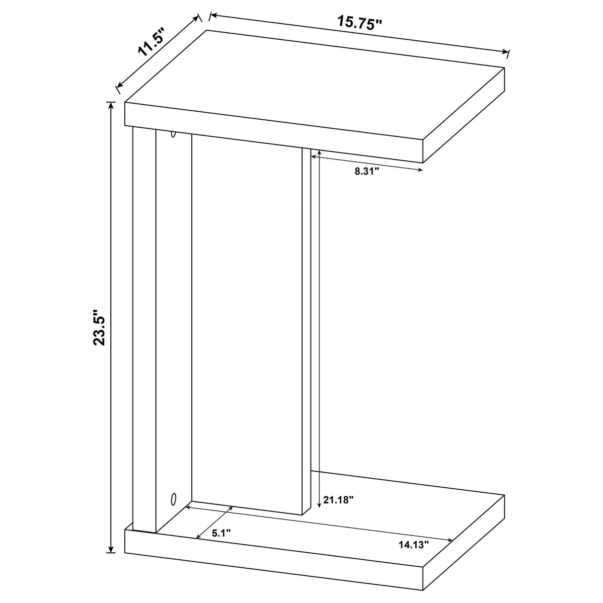 Coaster Furniture Clower 930276 Engineered Wood C-Shaped Sofa Side Table - Black IMAGE 10