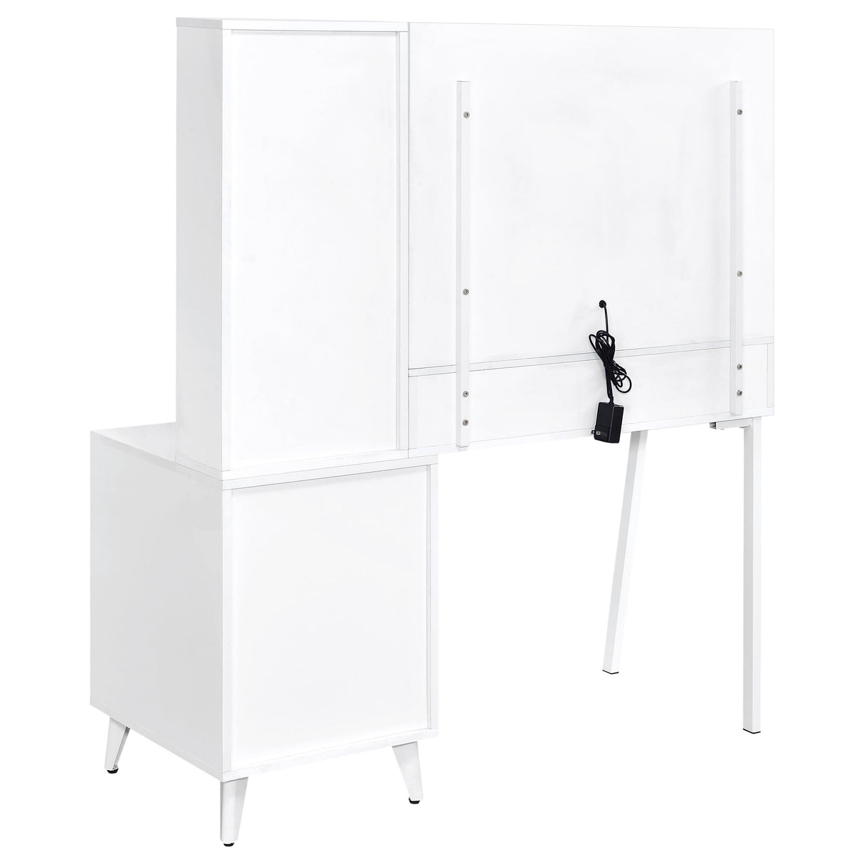 Coaster Furniture Souza 930282 5-Drawer Makeup Vanity Table With LED Mirror - White High Gloss IMAGE 7