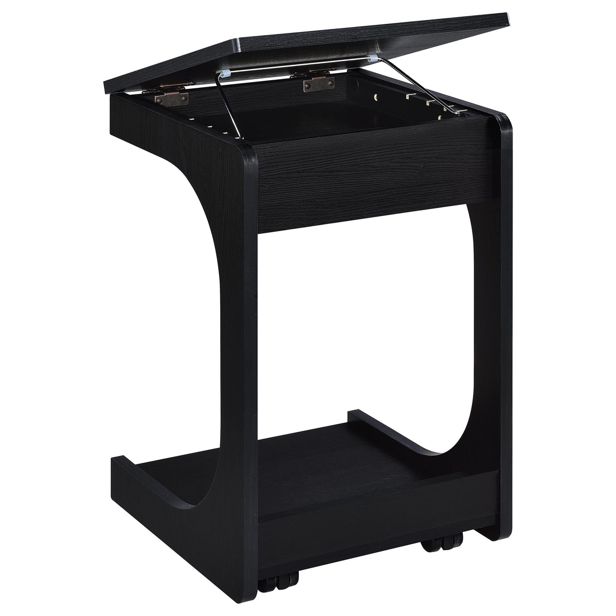 Coaster Furniture Ralston 930290 C-Shaped Lift-Top Sofa Side Table With Casters - Black IMAGE 6